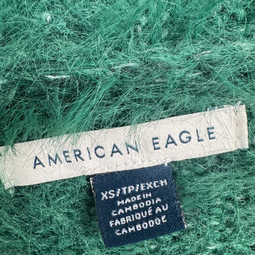American Eagle Outfitters Cardigan Sweater Womens XS Green Longsleeve Open Front - Picture 4 of 12